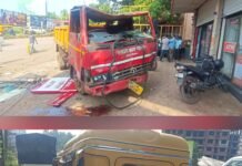 नगरपरिषदेच्या डंपरने दोन रिक्षाना दिली धडक; डंपरचे मोठ्या प्रमाणात नुकसान