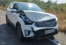 पन्हळे येथे बैल आडवा आल्याने अपघात