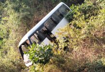 चिंद्रवलीनजीक मिनी बस दरीत कोसळून अपघात; एकाचा मृत्यू, १० जखमी