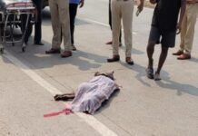 सावर्डे येथे भरधाव कंटेनरच्या धडकेत पादचाऱ्याचा जागीच मृत्यू