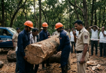 अंगावर लाकूड पडून कामगाराचा मृत्यू