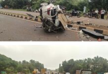 लांजा येथे क्रेटाची डंपरला धडक; चार प्रवाशांचा मृत्यू, दोघे गंभीर