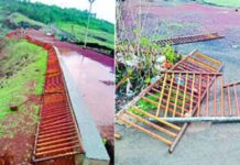 रत्नदुर्ग किल्ल्यावर सनसेट पॉईंटवरील लोखंडी रेलिंग कोसळले